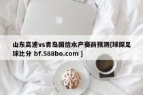 山东高速vs青岛国信水产赛前预测{球探足球比分 bf.588bo.com }